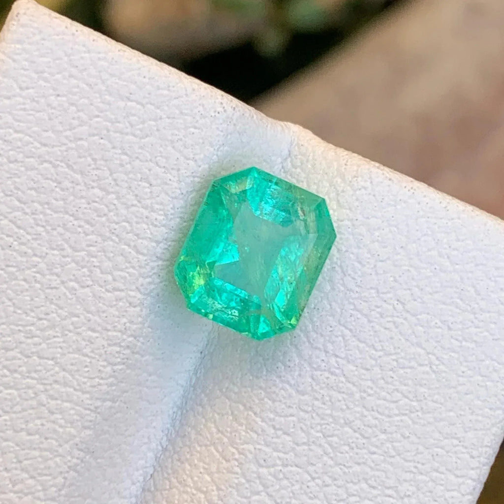 Afghan Emerald: 1.90 Carat Faceted Emerald Cut Loose Gemstone - Splendor Gems