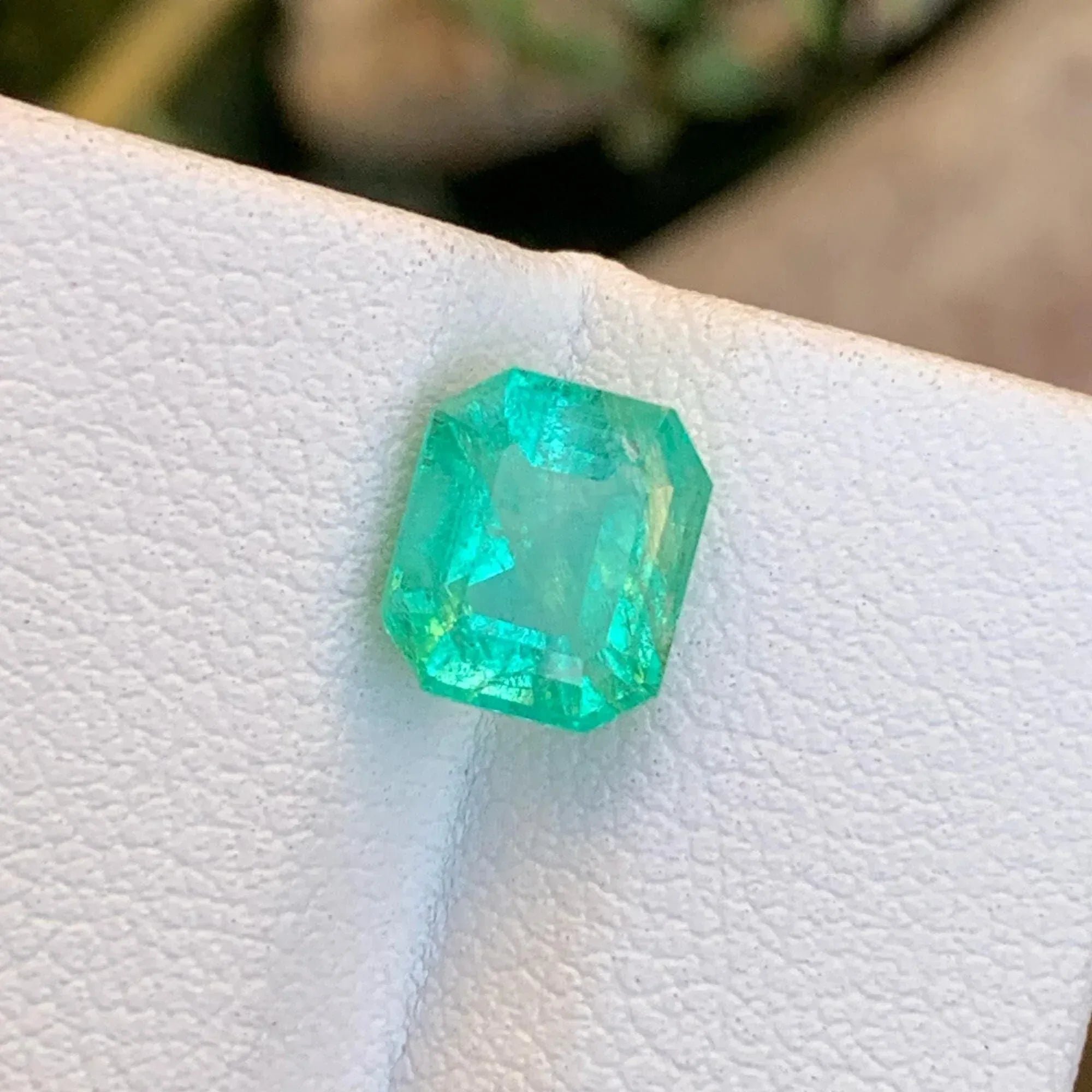 Afghan Emerald: 1.90 Carat Faceted Emerald Cut Loose Gemstone Secondary image