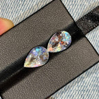5.47 Carat Faceted Pear Rainbow Moonstone Pair: VVS Sri Lanka Gemstone - Splendor Gems