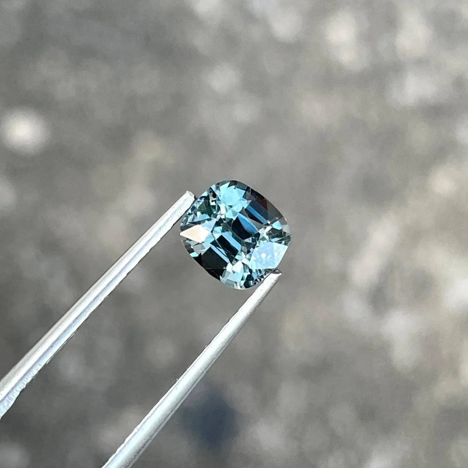 1.56 Carat Teal Gray Spinel Stone: Cushion Cut Burmese Gemstone - Splendor Gems