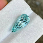 4.50 Carat Pear Cut Aquamarine Gemstone: African March Birthstone - Splendor Gems