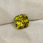 4.45 Carat Cushion Cut Sphene Gemstone: Madagascar Vivid Fire - Splendor Gems