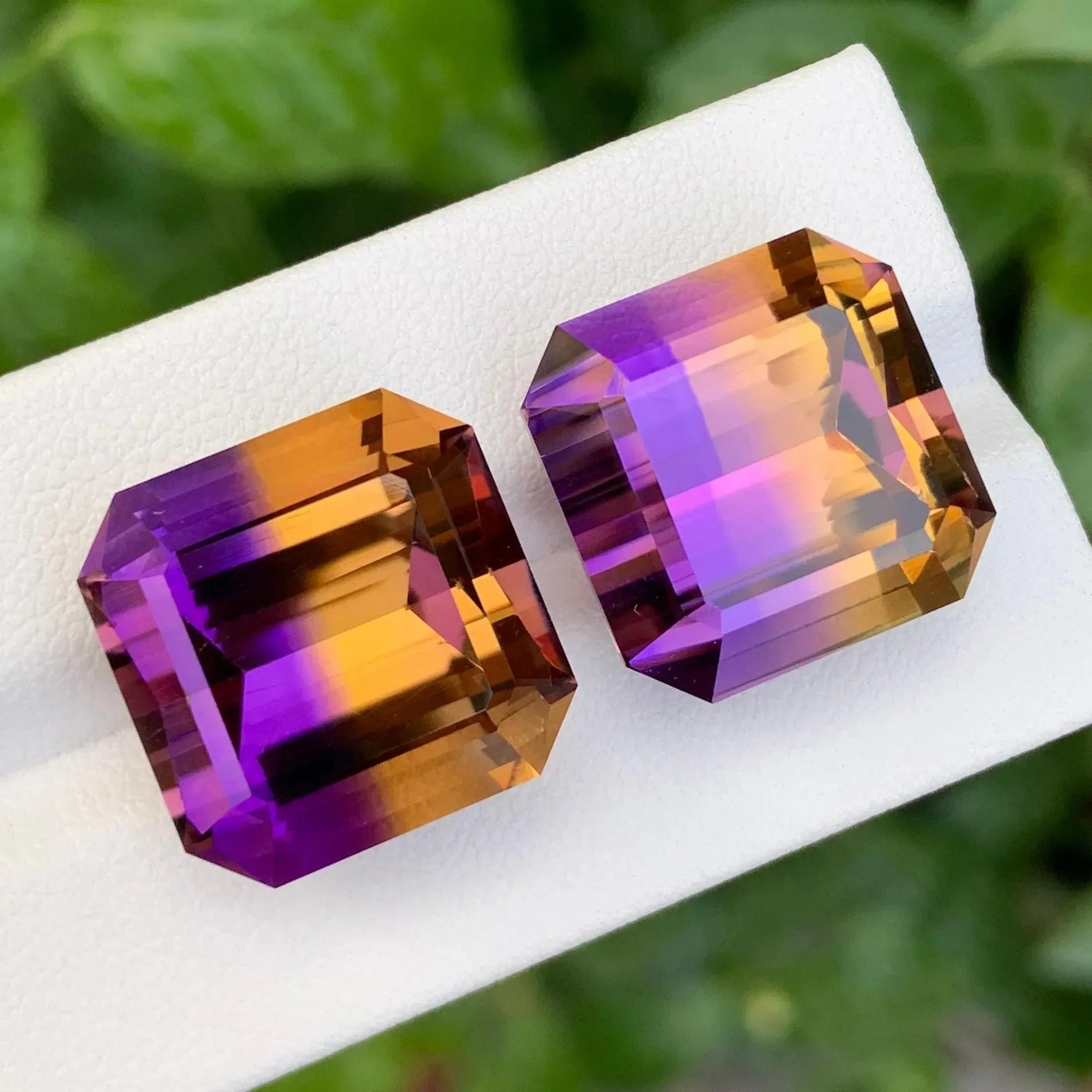 50.90 Ct Bi-Color Ametrine Gemstone: Square Emerald Cut, Bolivia Origin - Splendor Gems