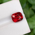 Venetian Red Garnet Gemstone: Faceted Cushion Cut, 5.20 CTS, Madagascar