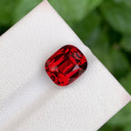 Venetian Red Garnet Gemstone: Faceted Cushion Cut, 5.20 CTS, Madagascar