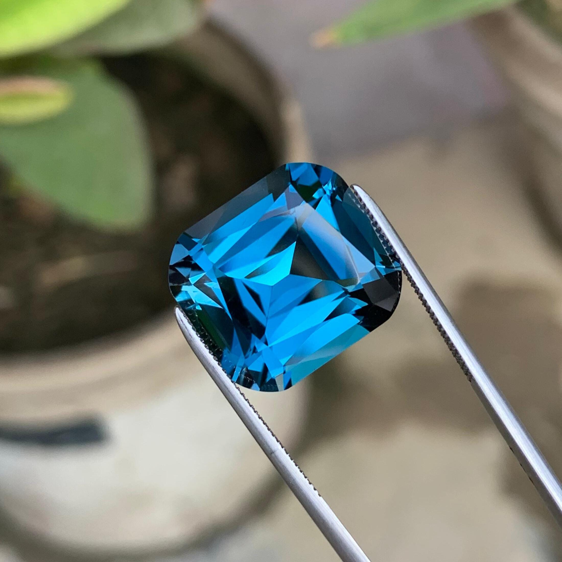 French Blue Topaz Gemstone: 18.80 ct Cushion Cut, Brazil Main image