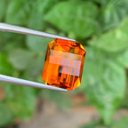 Pixel Cut Mandarin Citrine: 8.70 Carat Loose Gemstone