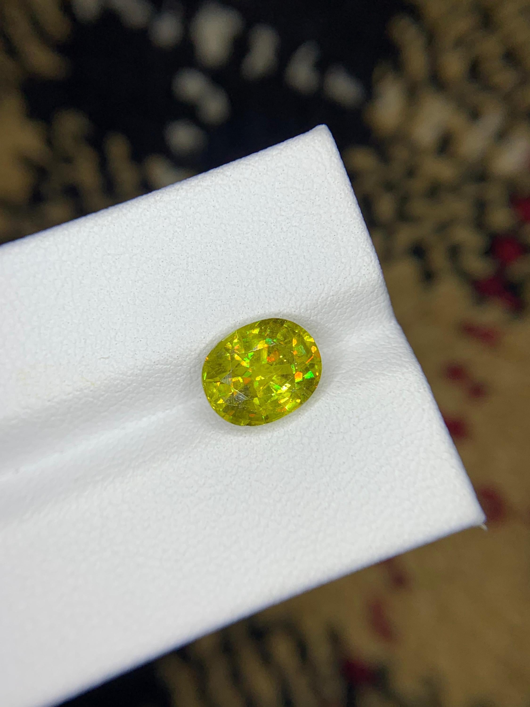 Natural Fire Sphene Gemstone: 2.75 Carat Sparkling Gem