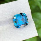 8.50 CT London Blue Topaz: Faceted Cushion Cut Gemstone - Splendor Gems