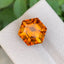 8.05 CTS Hexagonal Mandarine Citrine: Eye Clean Orange Gemstone - Splendor Gems
