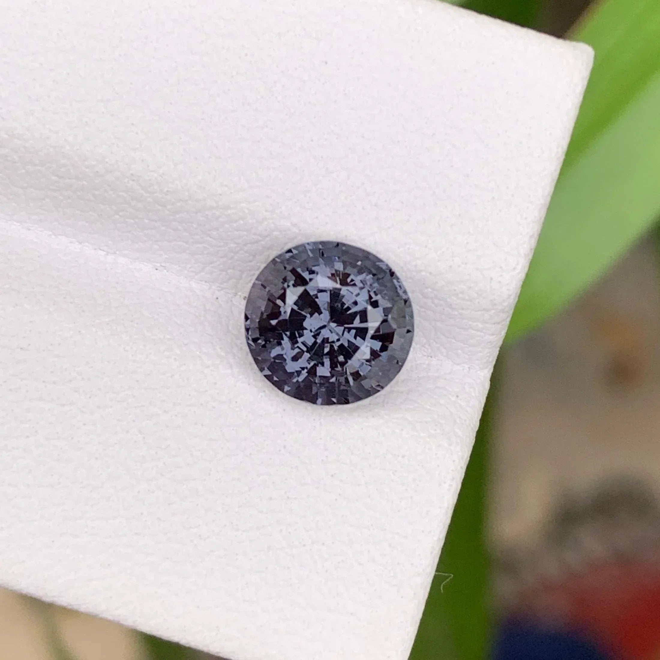 Bluish Gray Spinel: 1.90 ct Round Cut Burma Gemstone, VVS Clarity Secondary image