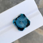 London Blue Topaz: 19.25 Carat Faceted Gemstone, Custom Cut