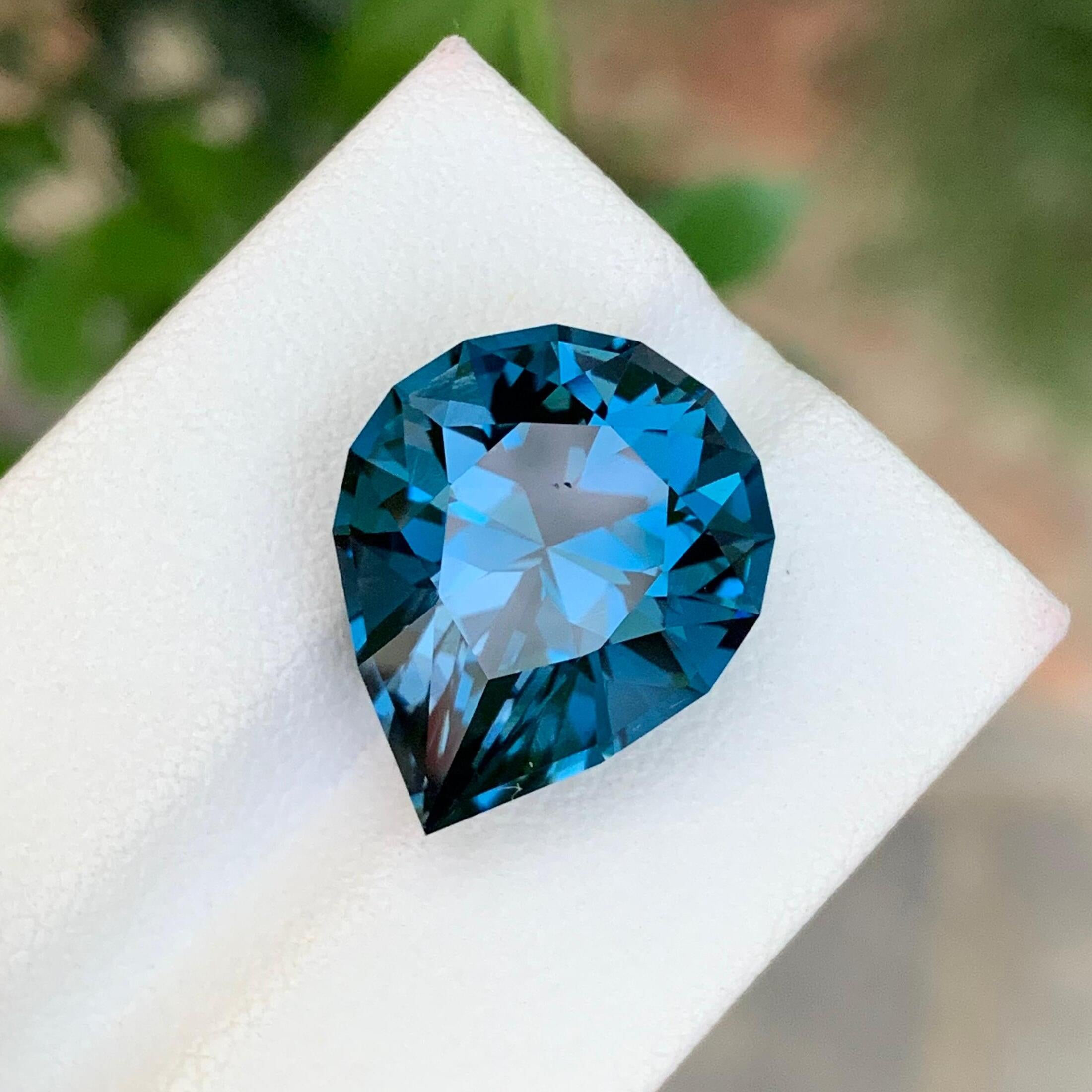 Pear Shape London Blue Topaz: 18.30 ct Loose Gemstone, Brazil