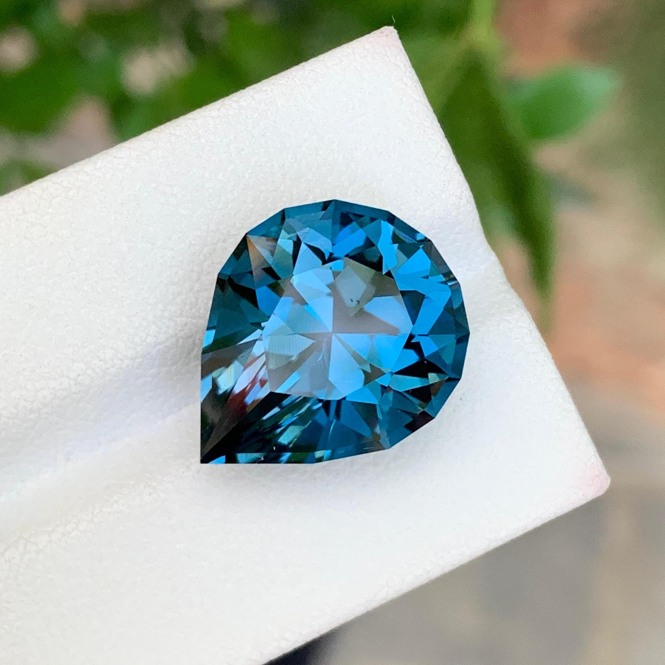 Pear Shape London Blue Topaz: 18.30 ct Loose Gemstone, Brazil