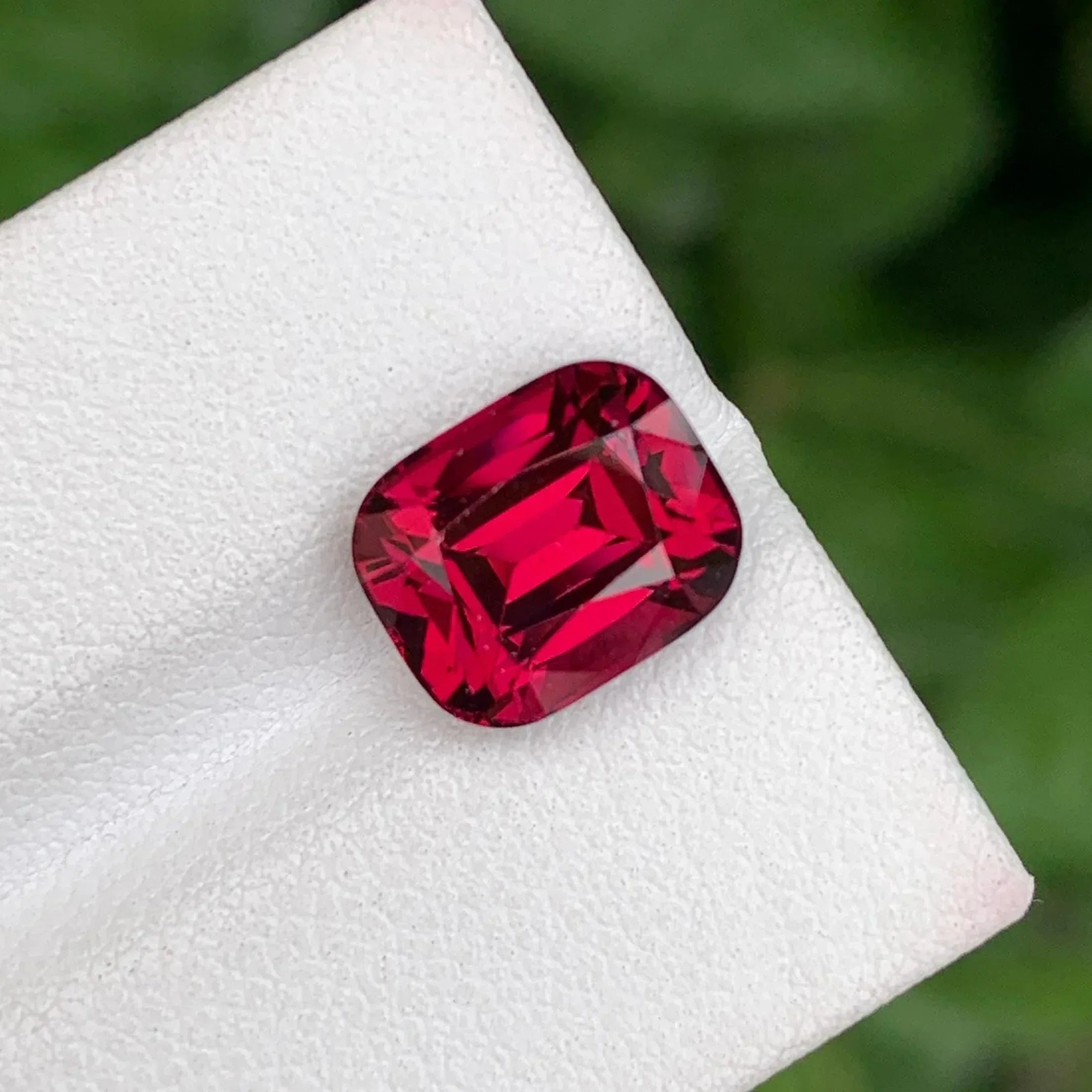 5.10 CT Pinkish Red Garnet Stone: Faceted Cushion Cut (9.6 x 8 MM) Secondary image