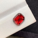 Venetian Red Garnet Gemstone: Faceted Cushion Cut, 5.20 CTS, Madagascar