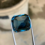 French Blue Topaz Gemstone: 18.80 ct Cushion Cut, Brazil