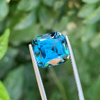 8.50 CT London Blue Topaz: Faceted Cushion Cut Gemstone - Splendor Gems