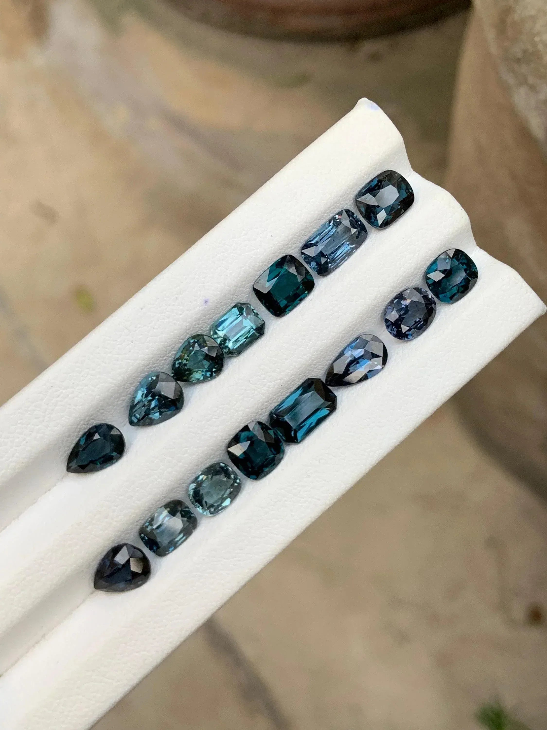 Bluish Green Spinel Lot: Natural Mix Cut Gemstones, Sri Lanka, 17.10 CTS - Splendor Gems