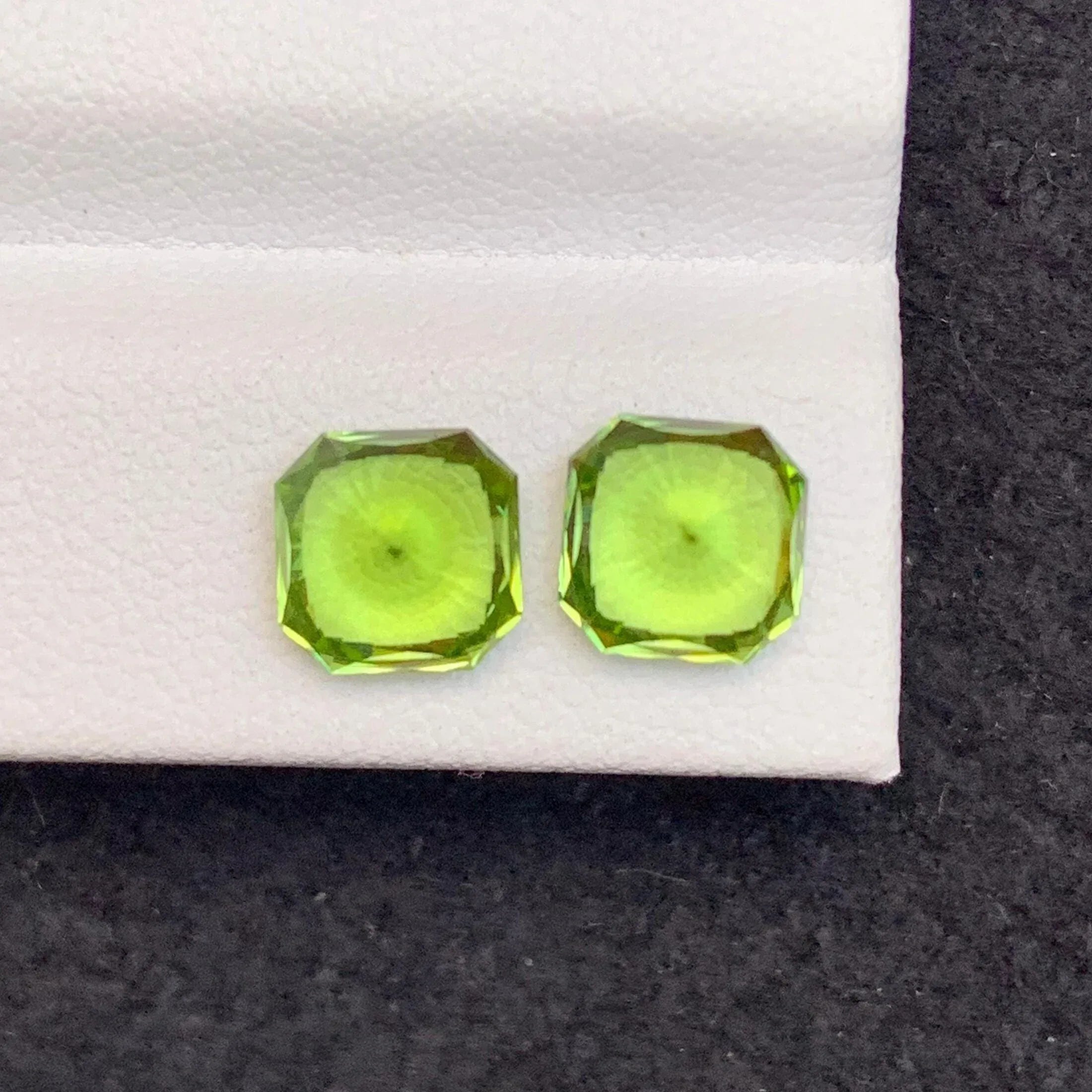 4.50 Carat Faceted Peridot Pair: Pakistan Green Gemstone - Splendor Gems