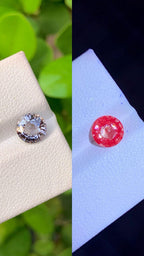 Fluorescent Gray-Red Spinel Gemstone: Natural Burma Loose Stone, 1.40 CTS