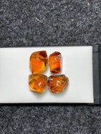 Rough Mandarin Citrine: Natural Untreated Orange Gemstone, Brazil (23 Gram, 4 Pieces)