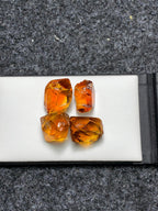 Rough Mandarin Citrine: Natural Untreated Orange Gemstone, Brazil (23 Gram, 4 Pieces)