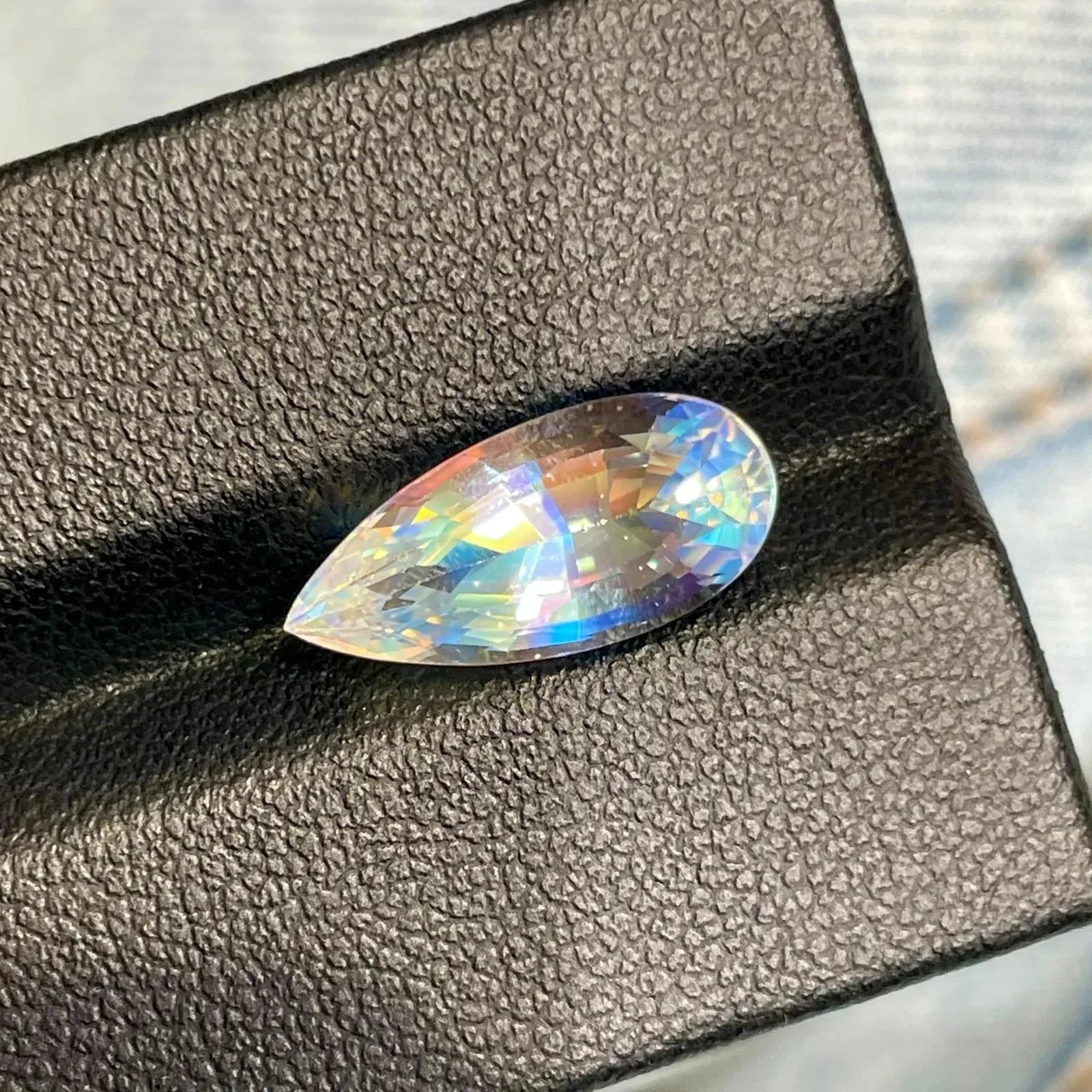 4.06 Carat Pear Cut Faceted Fire Moonstone - Madagascar Gemstone Secondary image