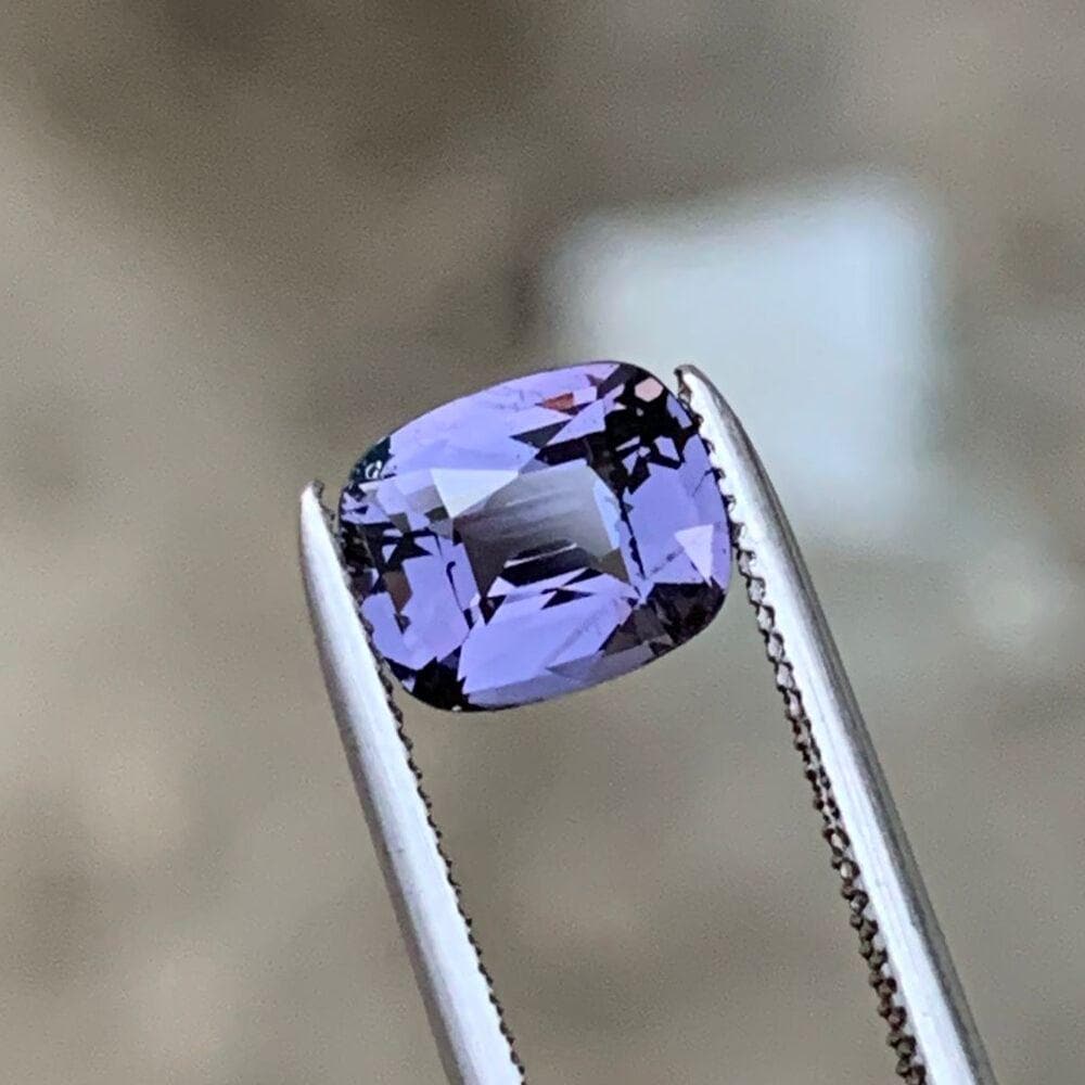Gray Spinel Gemstone: 1.25 Carat Cushion Cut, Burma Origin Main image