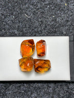 Rough Mandarin Citrine: Natural Untreated Orange Gemstone, Brazil (23 Gram, 4 Pieces)