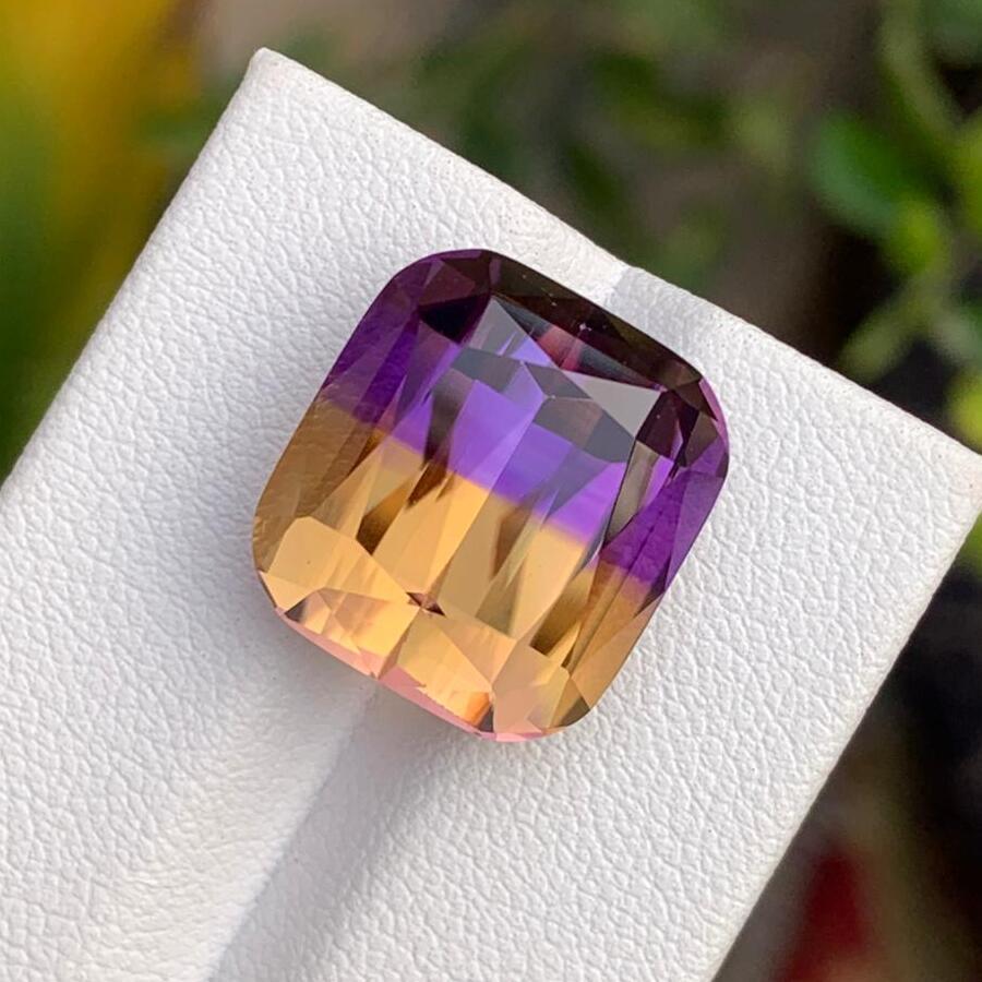 Natural Bolivia Ametrine Stone: 16.15 Carat Faceted Custom Cut