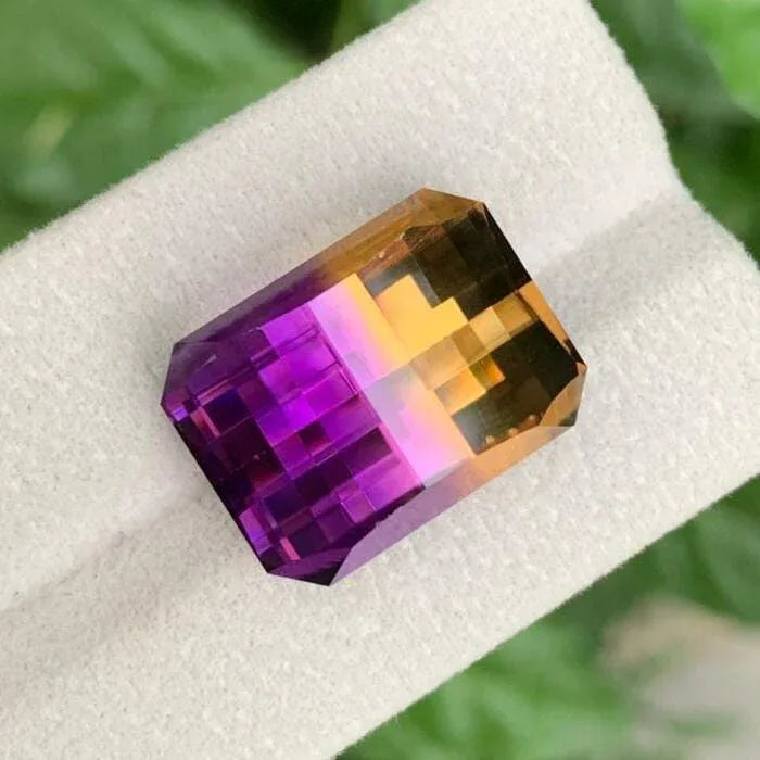 22.80 Carat Pixel Cut Ametrine Stone: AAA Quality Bolivia Gemstone | - Splendor Gems