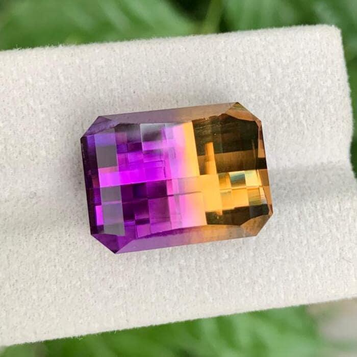22.80 Carat Pixel Cut Ametrine Stone: AAA Quality Bolivia Gemstone | - Splendor Gems