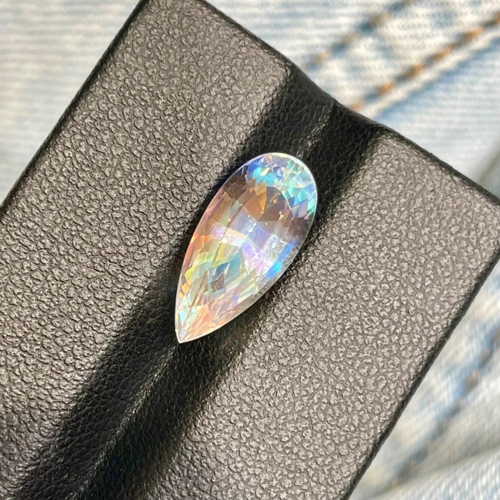 4.06 Carat Pear Cut Faceted Fire Moonstone - Madagascar Gemstone - Splendor Gems