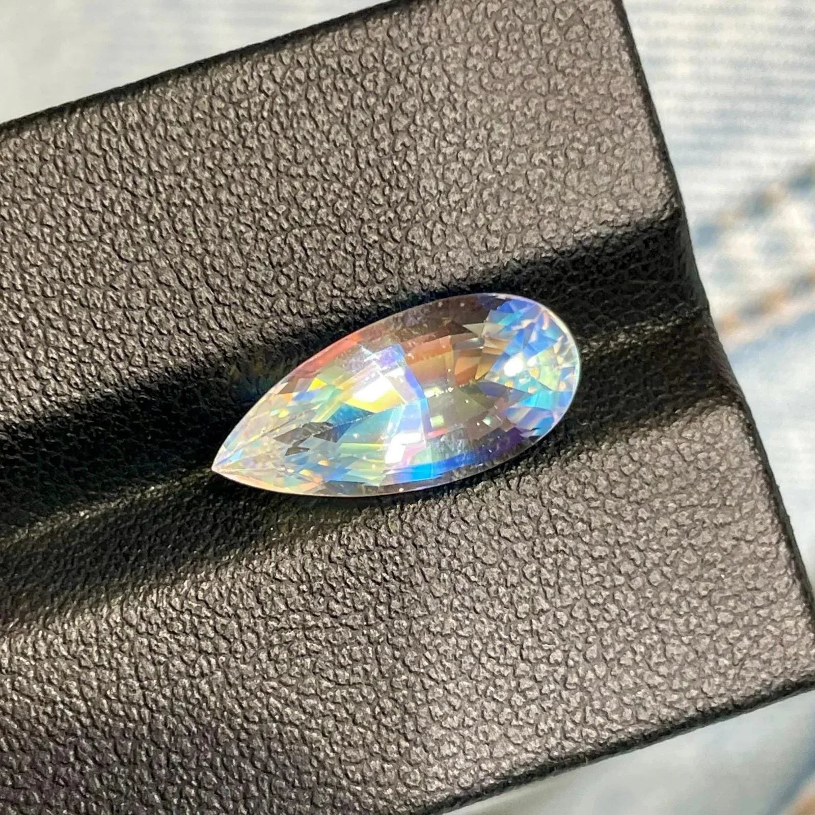 4.06 Carat Pear Cut Faceted Fire Moonstone - Madagascar Gemstone - Splendor Gems Main image