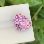 Natural Pink Kunzite Stone: 13.30 Carat Heart Cut Gemstone