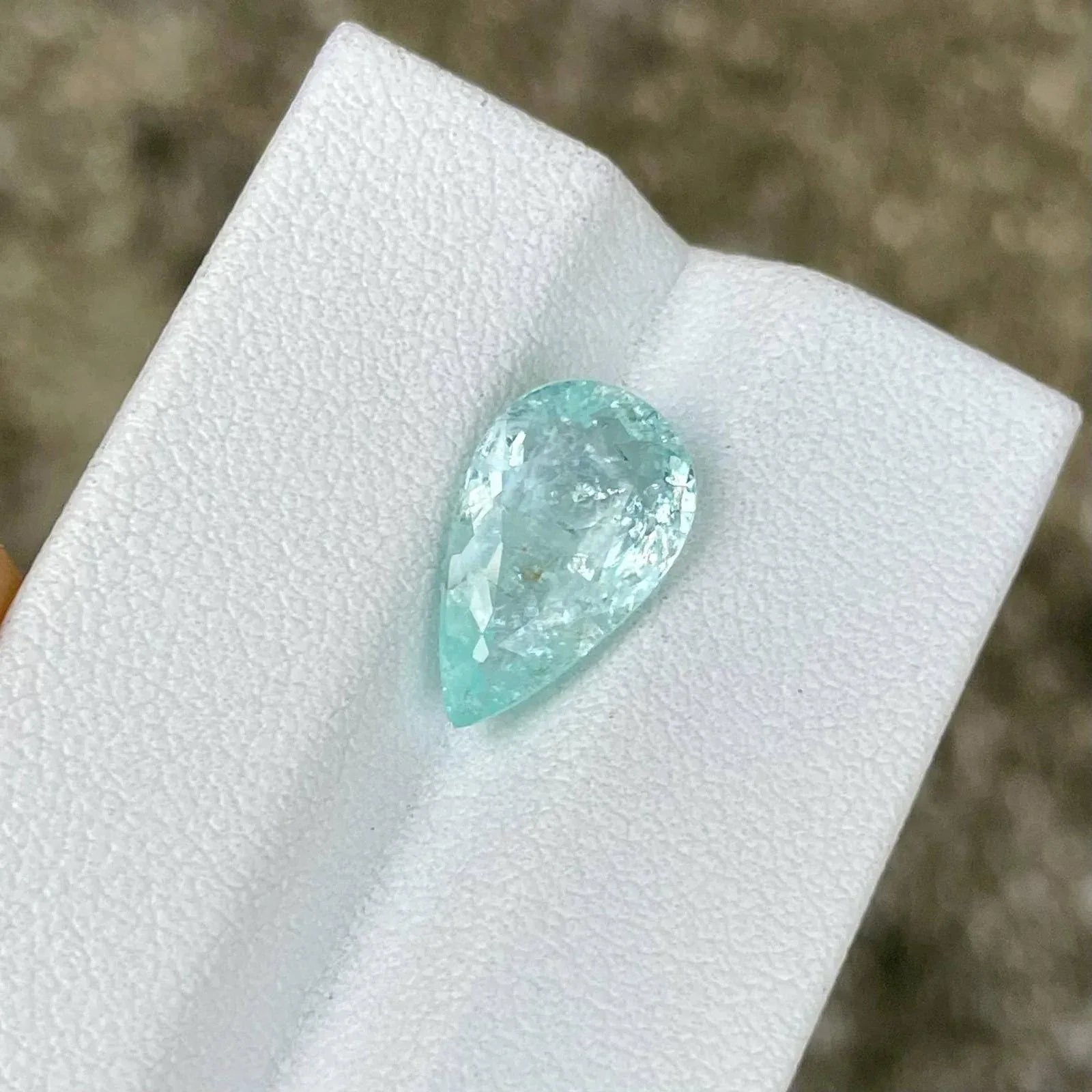 3.46 Carat Greenish Blue Pear Cut Paraiba Tourmaline: Mozambique - Splendor Gems Main image