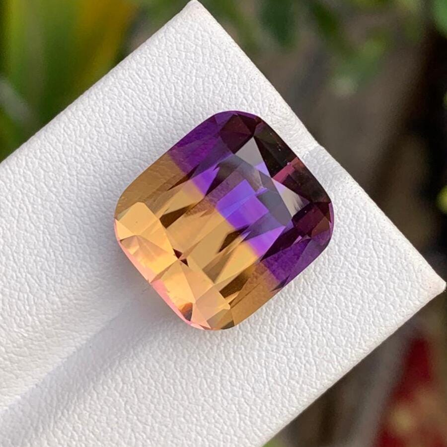 Natural Bolivia Ametrine Stone: 16.15 Carat Faceted Custom Cut