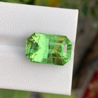 Natural Rutile Peridot Stone: Emerald Cut, 11.55 Carats, Pakistan Origin