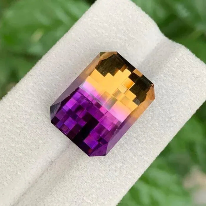 22.80 Carat Pixel Cut Ametrine Stone: AAA Quality Bolivia Gemstone | - Splendor Gems