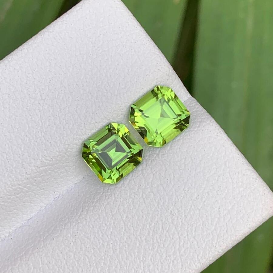 Natural Peridot Gemstone | Faceted Square Cut | 2.60 CTS | 6.2 x 5.7 x 4.2 MM Secondary image