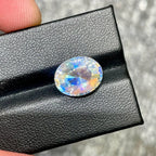 5.59 Carats Faceted Rainbow Moonstone – Oval Cut Natural Madagascar Gem - Splendor Gems