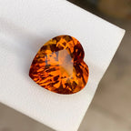 10.60 Carat Heart Cut Mandarin Citrine: Loose Gemstone for Jewelry - Splendor Gems