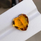 10.60 Carat Heart Cut Mandarin Citrine: Loose Gemstone for Jewelry - Splendor Gems