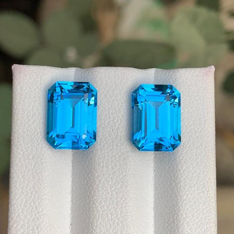 Swiss Blue Topaz Gemstone | Faceted Emerald Cut | 9.35 CTS |