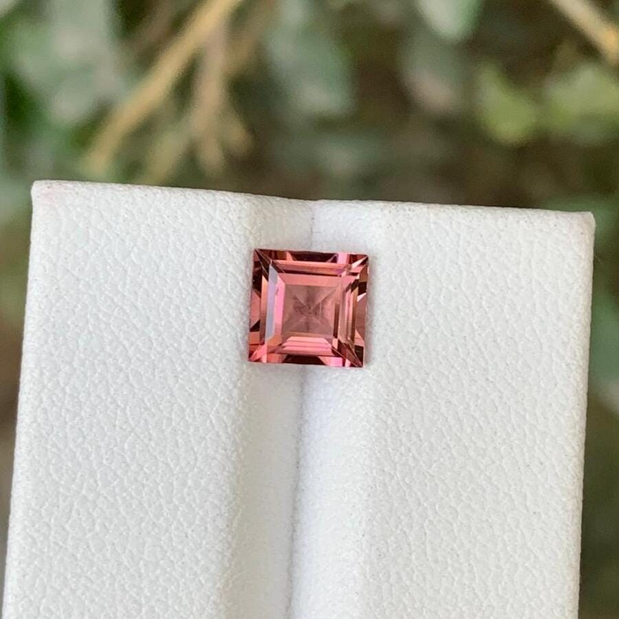Ruddy Pink Tourmaline Gemstone | 1.20 CTS | Square Cut Tourmaline Secondary image