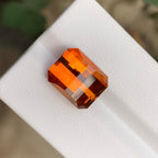 Pixel Cut Mandarine Citrine Gemstone | 8.15 CTS | Orange Color Citrine | 12.8 x 10.1 MM