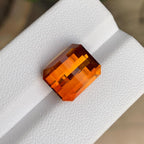 Pixel Cut Mandarine Citrine Gemstone | 8.15 CTS | Orange Color Citrine | 12.8 x 10.1 MM