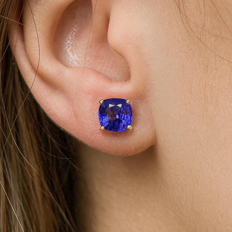 Natural Tanzanite Pair Gemstone, Violet Blue Color, 2.85 Carats