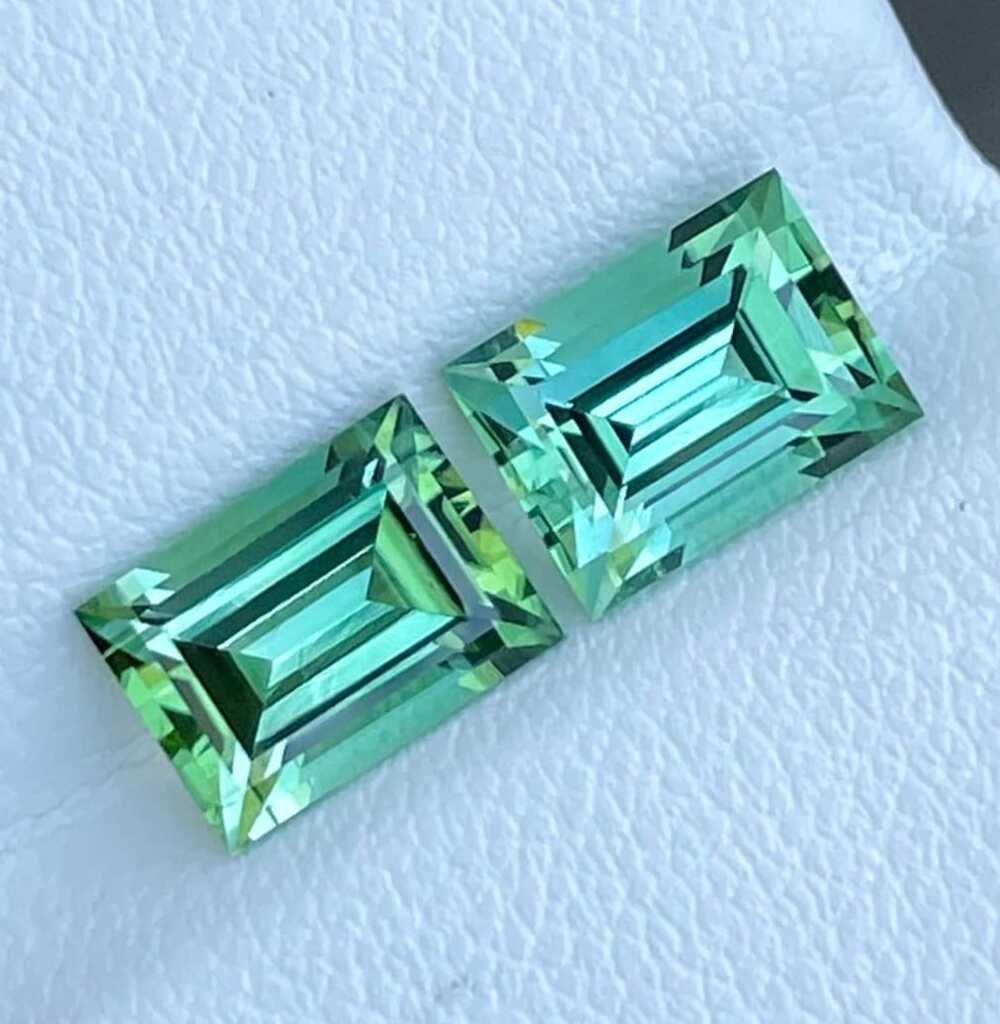 Natural Tourmaline Pair Stone, Rectangular Shape Secondary image